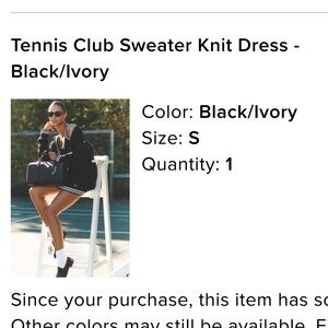 ALO Yoga Black and Ivory Tennis Club Sweater